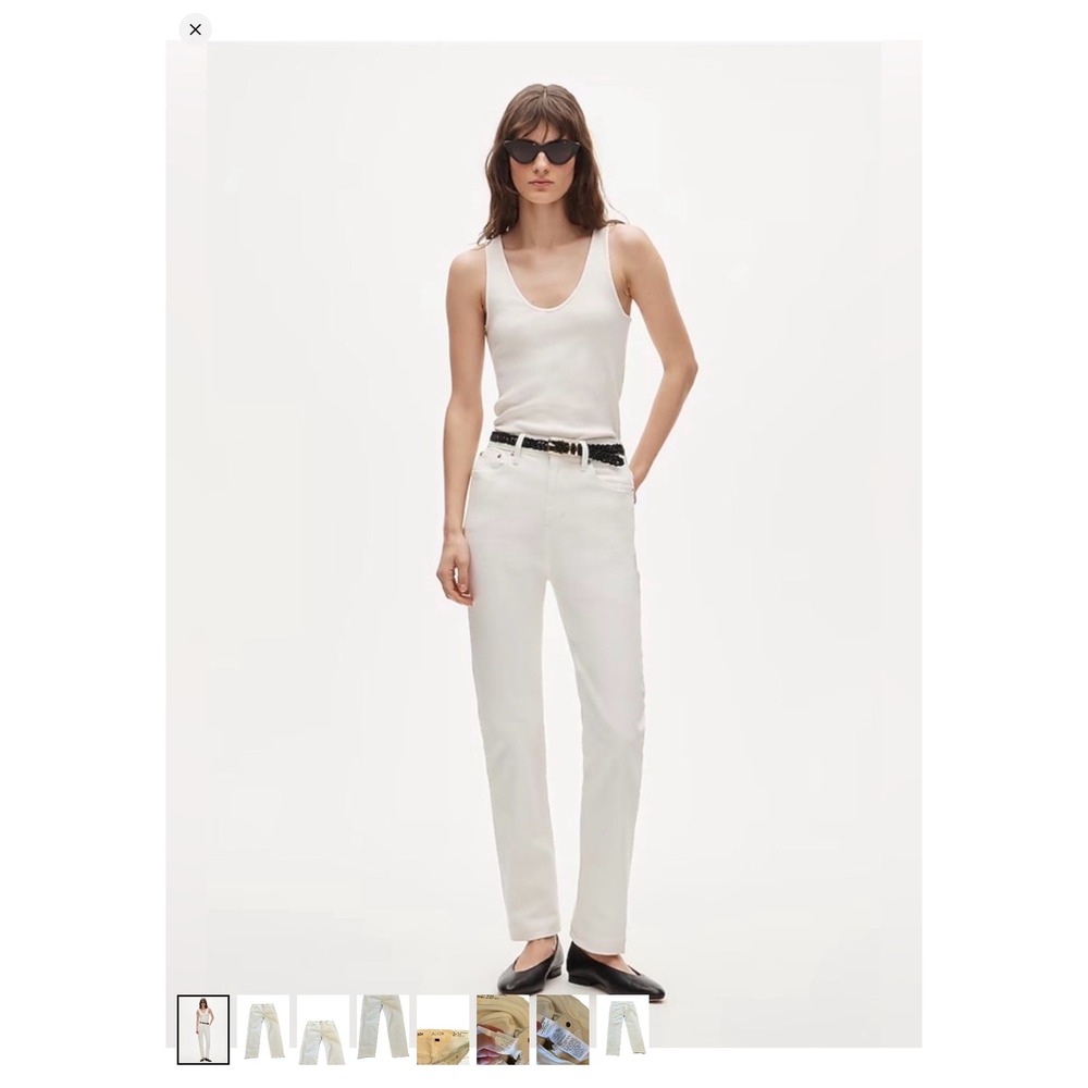 NEW J.Crew Womens High Rise Nipped Straight Jeans 30P 30 White Preppy Fall CS142